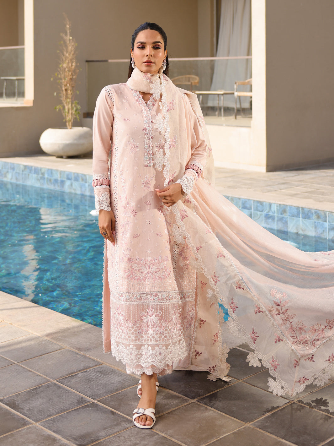 Faiza Faisal | Marine Luxury Lawn 25 | MARIA - Official Faiza Faisal stockist in UK - Sakeena London