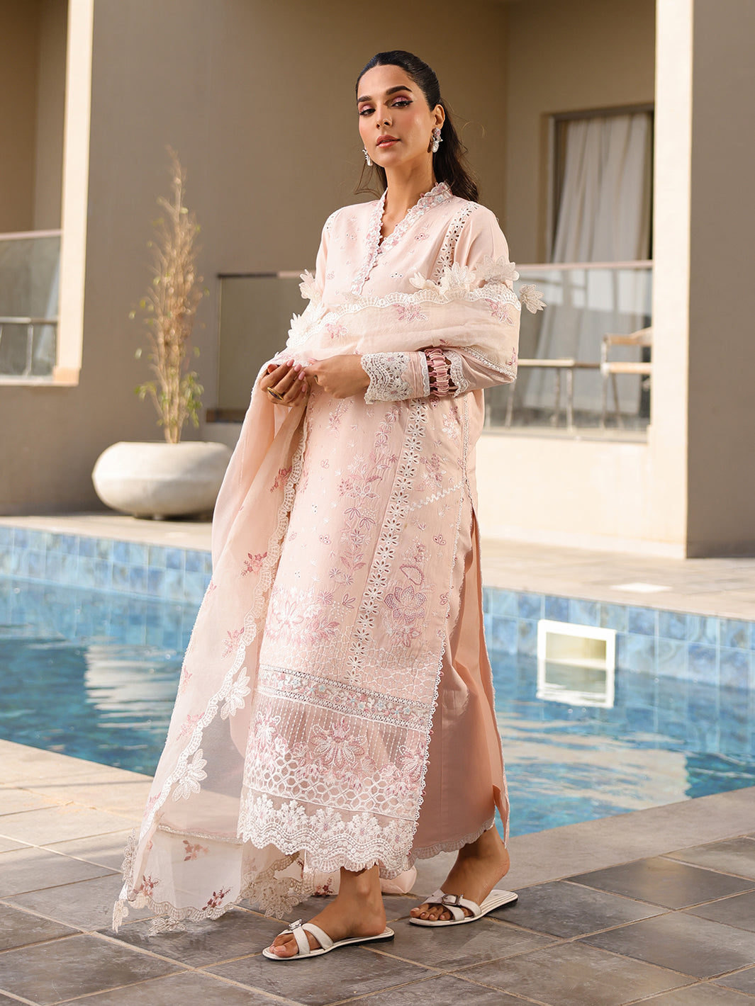Faiza Faisal | Marine Luxury Lawn 25 | MARIA - Official Faiza Faisal stockist in UK - Sakeena London