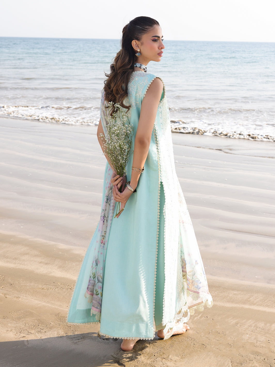 Faiza Faisal | Marine Luxury Lawn 25 | AINE - Official Faiza Faisal stockist in UK - Sakeena London