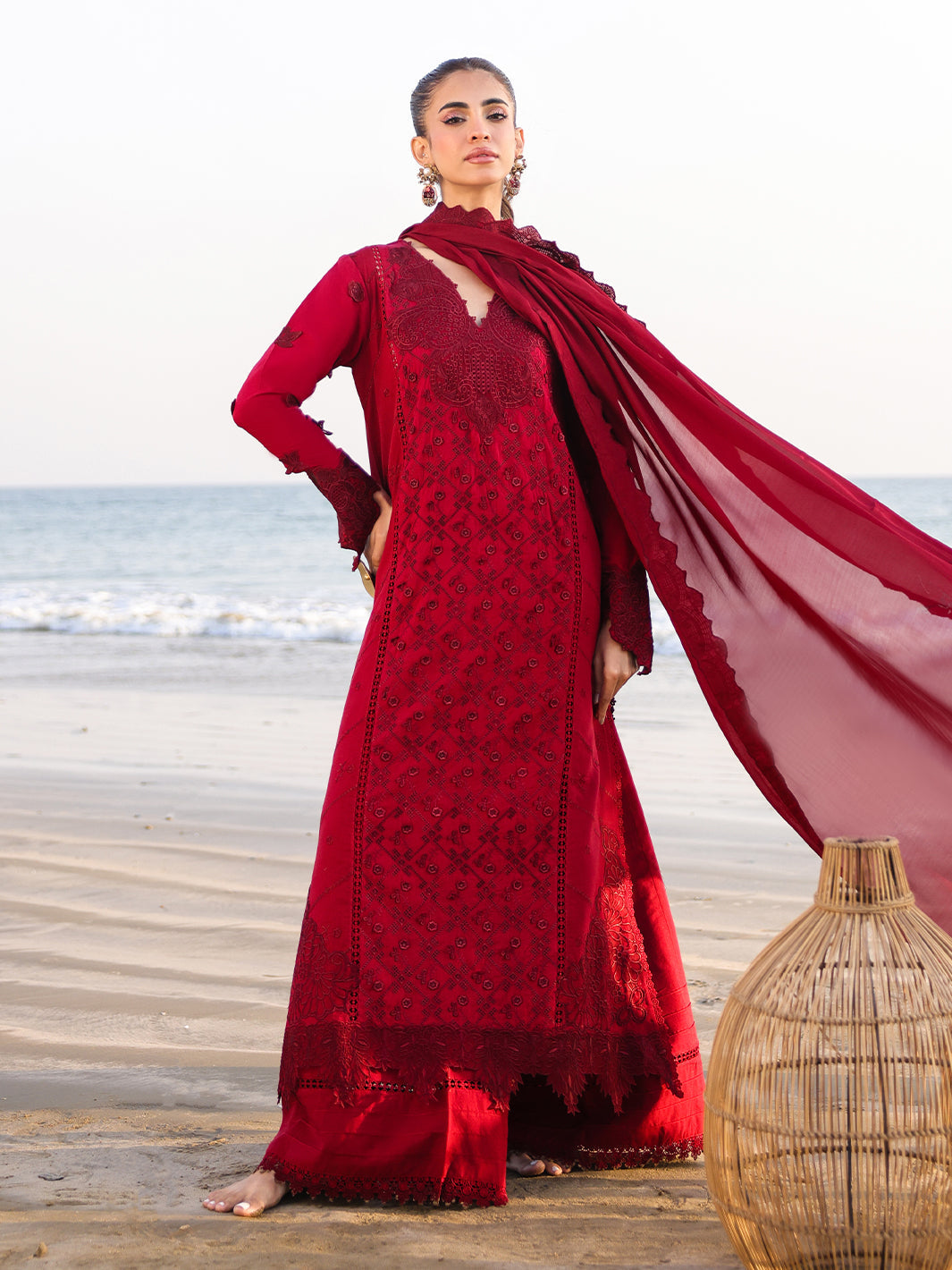Faiza Faisal | Marine Luxury Lawn 25 | TARA - Official Faiza Faisal stockist in UK - Sakeena London