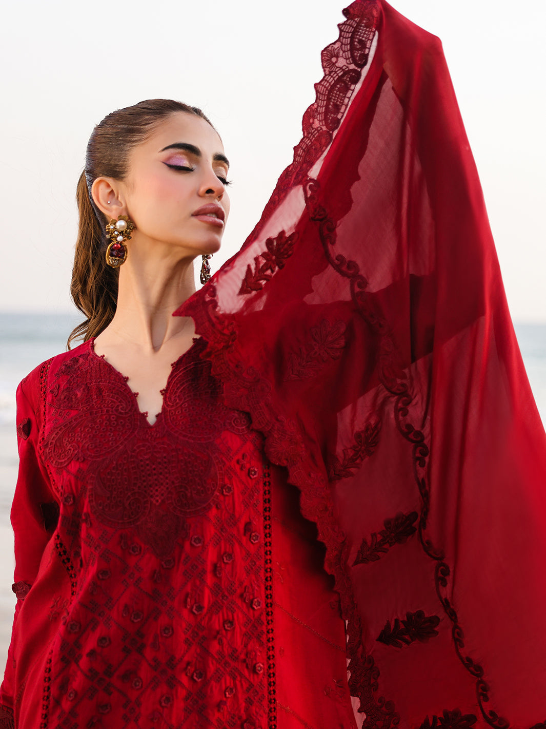 Faiza Faisal | Marine Luxury Lawn 25 | TARA - Official Faiza Faisal stockist in UK - Sakeena London