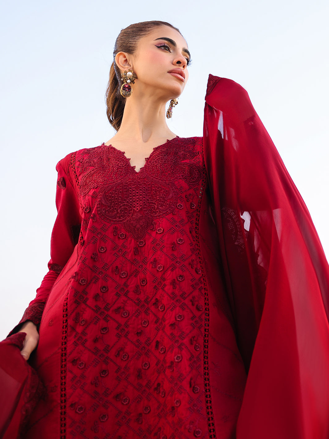 Faiza Faisal | Marine Luxury Lawn 25 | TARA - Official Faiza Faisal stockist in UK - Sakeena London