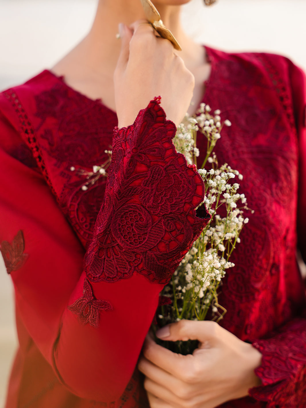 Faiza Faisal | Marine Luxury Lawn 25 | TARA - Official Faiza Faisal stockist in UK - Sakeena London