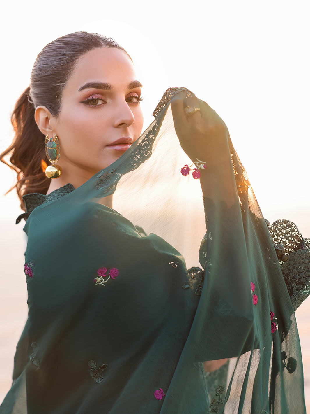 Faiza Faisal | Marine Luxury Lawn 25 | SOPHIA - Official Faiza Faisal stockist in UK - Sakeena London