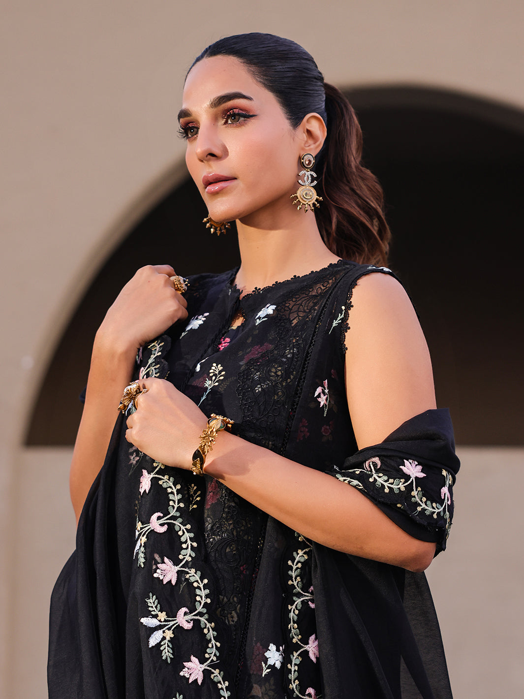 Faiza Faisal | Marine Luxury Lawn 25 | ELVA - Official Faiza Faisal stockist in UK - Sakeena London