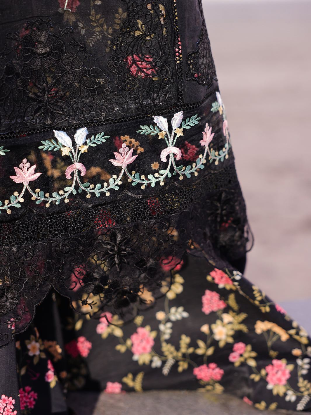 Faiza Faisal | Marine Luxury Lawn 25 | ELVA - Official Faiza Faisal stockist in UK - Sakeena London