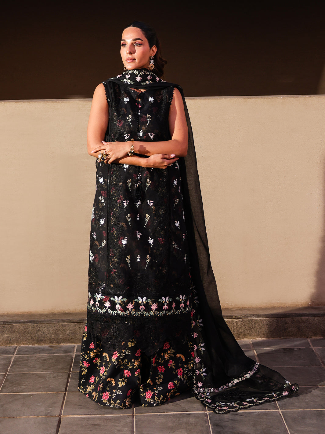 Faiza Faisal | Marine Luxury Lawn 25 | ELVA - Official Faiza Faisal stockist in UK - Sakeena London