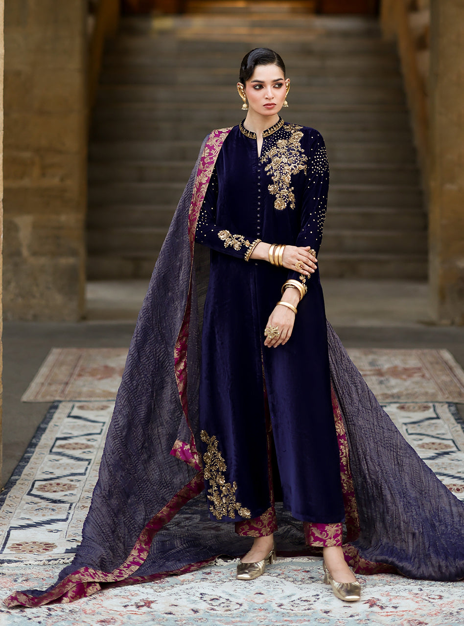 Zainab Chottani | Velura Velvet Edit 25 | Celine Gold - Official Zainab Chottani stockist in UK - Sakeena London