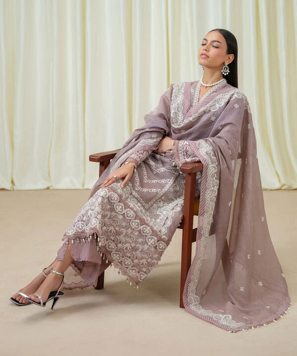 Sapphire | Fall Winter 25 | 3 Piece - Embroidered Muslin Suit 03FELX25V89B - Official Sapphire stockist in UK - Sakeena London