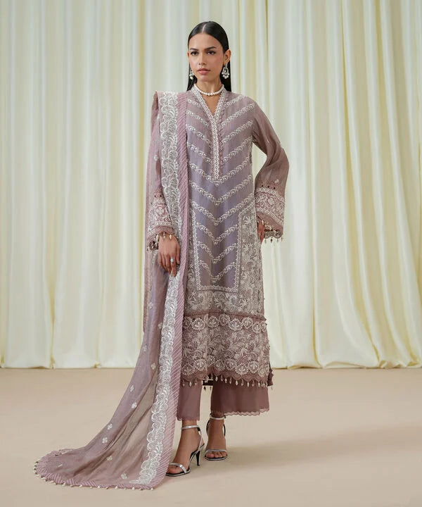 Sapphire | Fall Winter 25 | 3 Piece - Embroidered Muslin Suit 03FELX25V89B - Official Sapphire stockist in UK - Sakeena London
