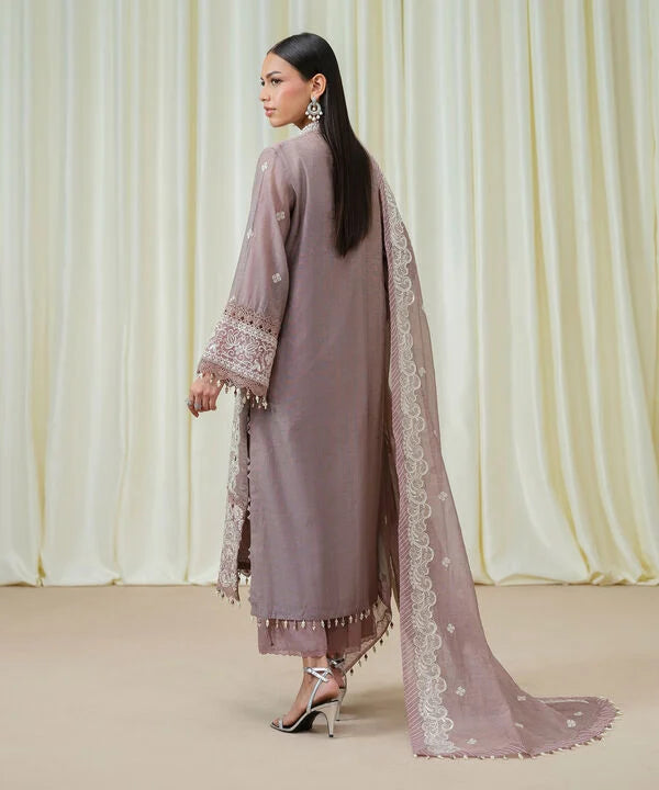 Sapphire | Fall Winter 25 | 3 Piece - Embroidered Muslin Suit 03FELX25V89B - Official Sapphire stockist in UK - Sakeena London