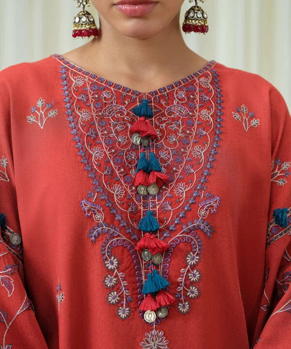 Sapphire | Fall Winter 25 | 3 Piece - Embroidered Cotton Karandi Suit 03PESD25V82B - Official Sapphire stockist in UK - Sakeena London