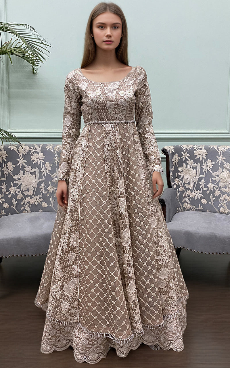 Threads and Motifs | Formal Dresses 25 | Organza Embroidered Maxi - Official Threads and Motifs stockist in UK - Sakeena London