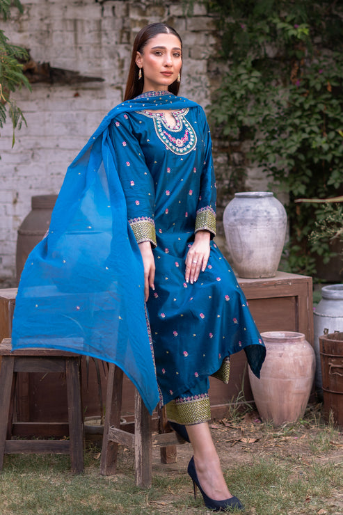 Kross Kulture | Luxury Baharaneh | Sumara (Teal) KLX-00921 - Official Kross Kulture stockist in UK - Sakeena London