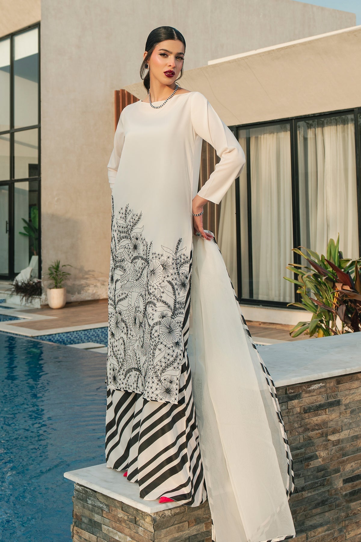 Erum Khan | Eid Edit 25 | Monochrome Babe - Official Erum Khan stockist in UK - Sakeena London