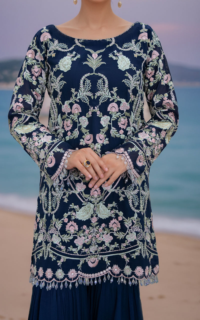 Threads and Motifs | Formal Dresses 25 | Chiffon Embroidered Shirt - Official Threads and Motifs stockist in UK - Sakeena London