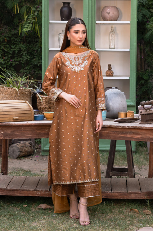 Kross Kulture | Luxury Baharaneh | Baharaneh (Rust) KLX-00681 - Official Kross Kulture stockist in UK - Sakeena London