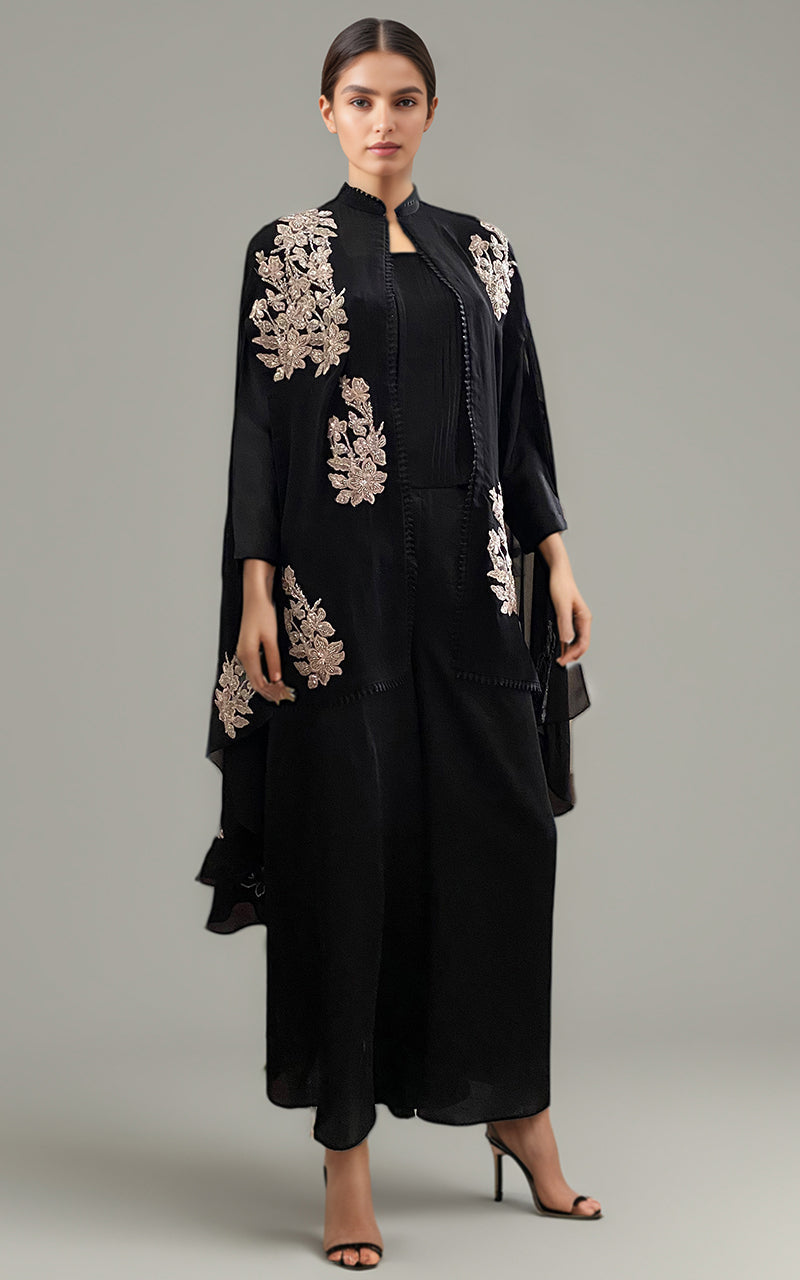 Threads and Motifs | Formal Dresses 25 | Embroidered Cape With Trouser - Official Threads and Motifs stockist in UK - Sakeena London