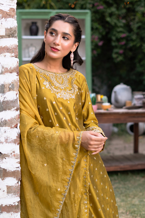 Kross Kulture | Luxury Baharaneh | Baharaneh (Olive) KLX-00928 - Official Kross Kulture stockist in UK - Sakeena London
