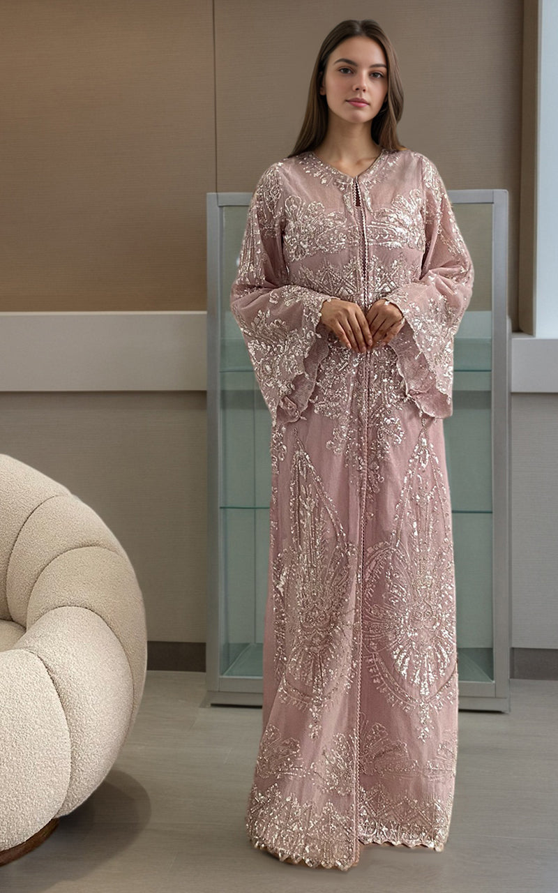 Threads and Motifs | Formal Dresses 25 | Net Embroidered Jacket - Official Threads and Motifs stockist in UK - Sakeena London
