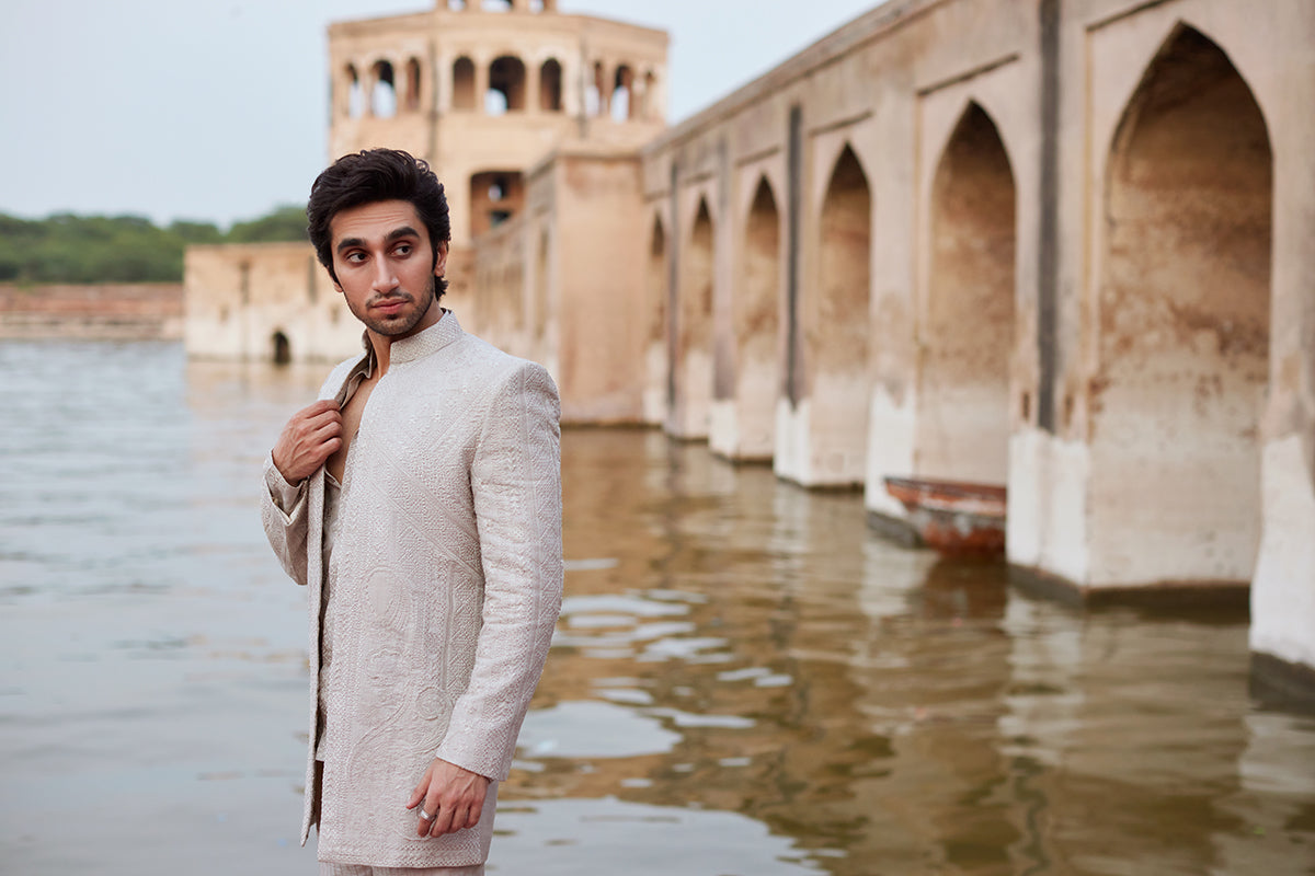 Pakistani Menswear | Qalamkar | BQ-03 - Official Qalamkar stockist in UK - Sakeena London