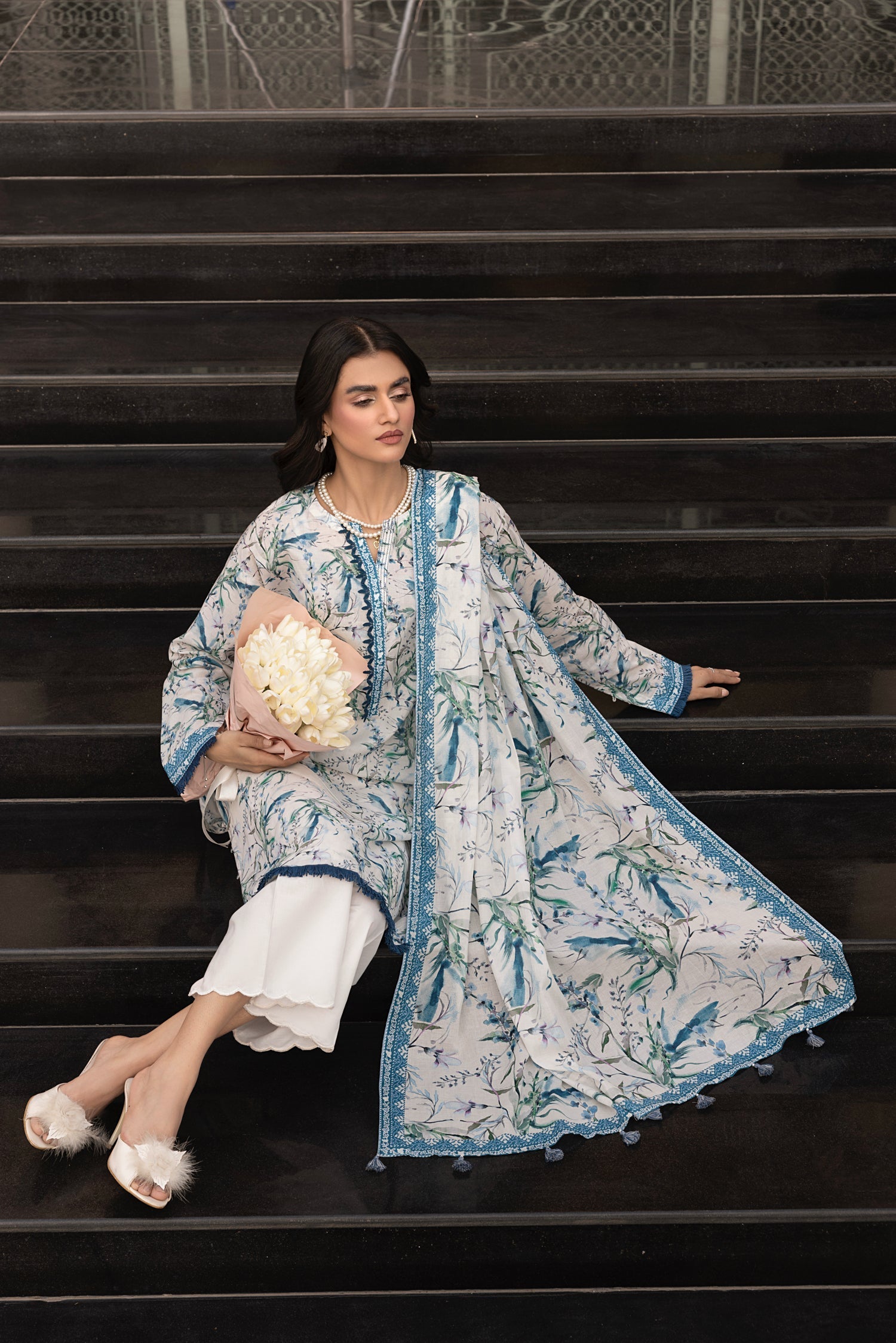 LSM | Embroidered and Printed Lawn | LG-MM-0261 - Official LSM stockist in UK - Sakeena London