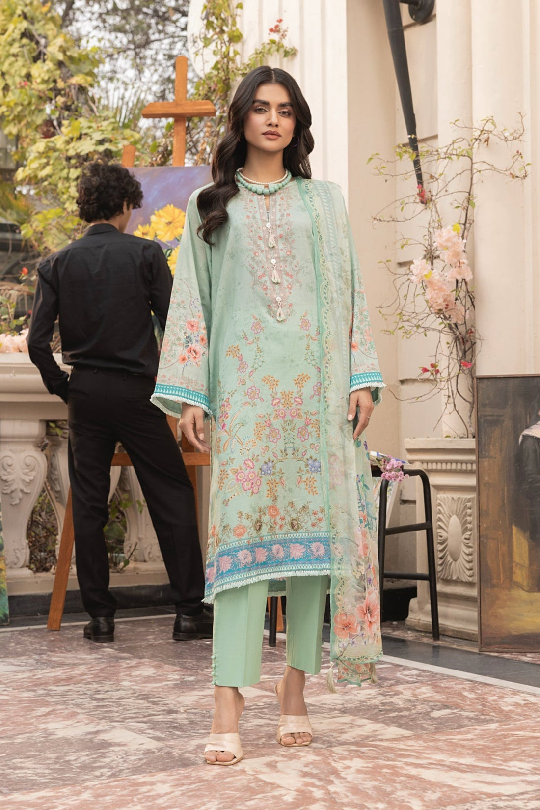 LSM | Embroidered and Printed Lawn | LG-MM-0300 - Official LSM stockist in UK - Sakeena London