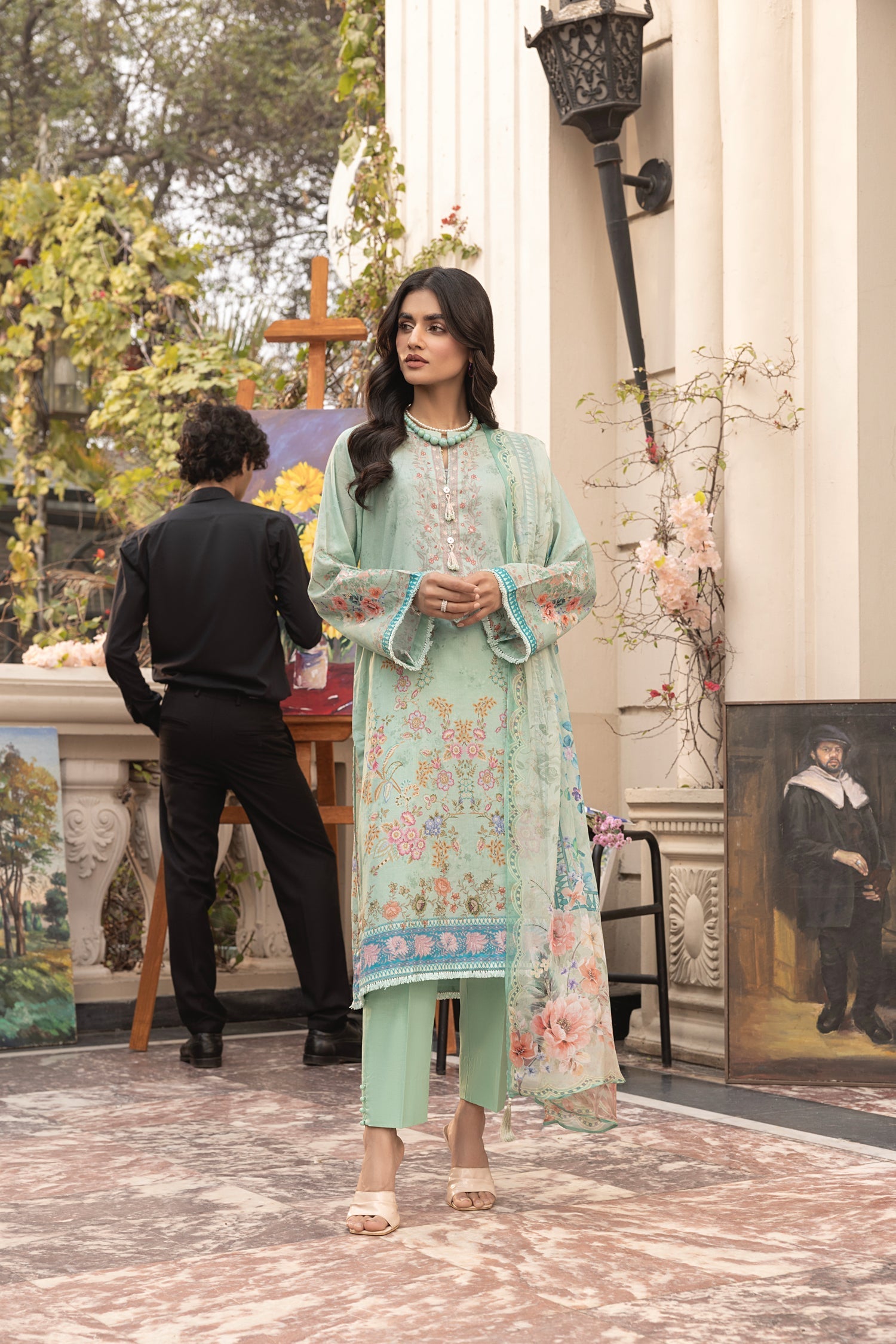 LSM | Embroidered and Printed Lawn | LG-MM-0300 - Official LSM stockist in UK - Sakeena London