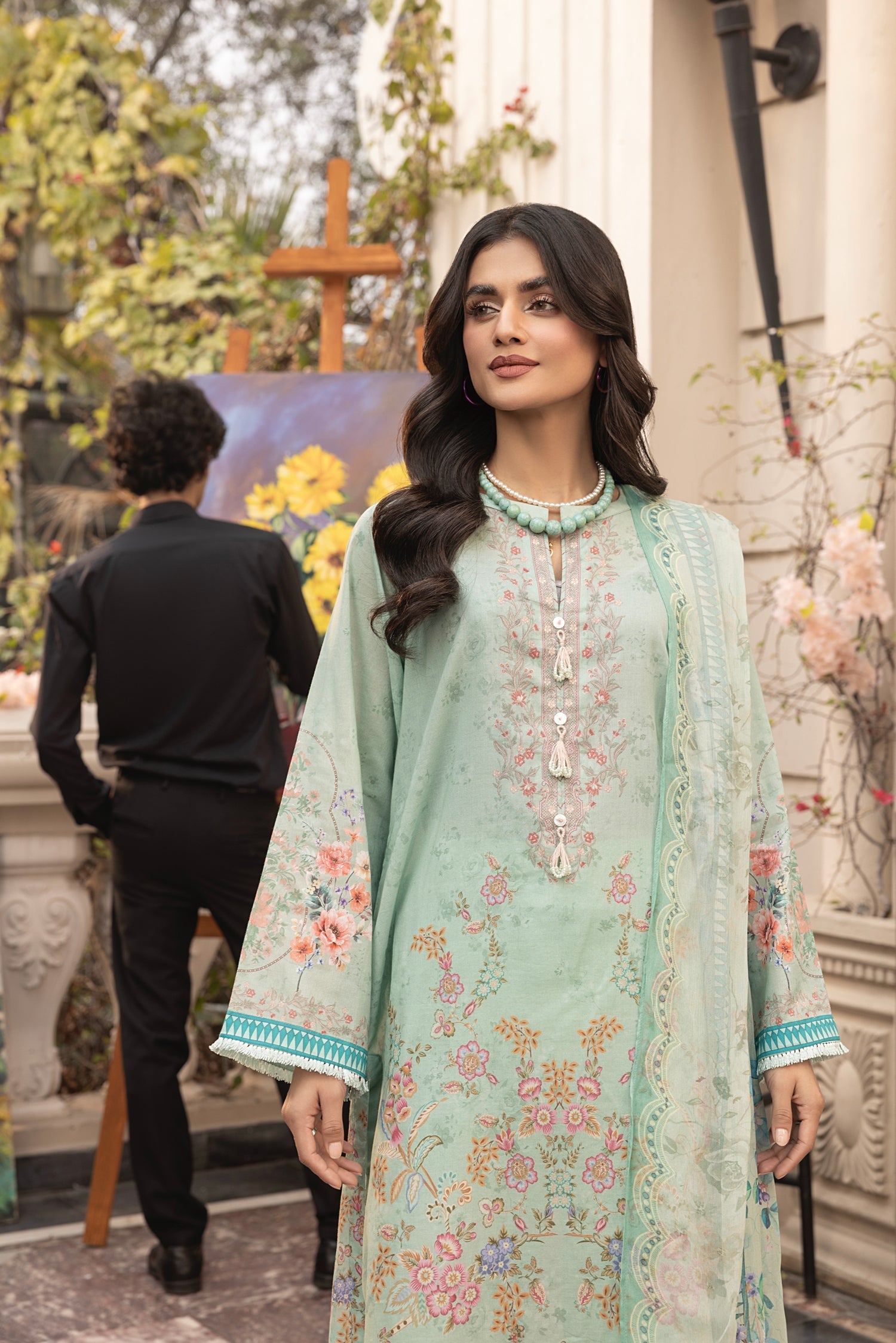 LSM | Embroidered and Printed Lawn | LG-MM-0300 - Official LSM stockist in UK - Sakeena London