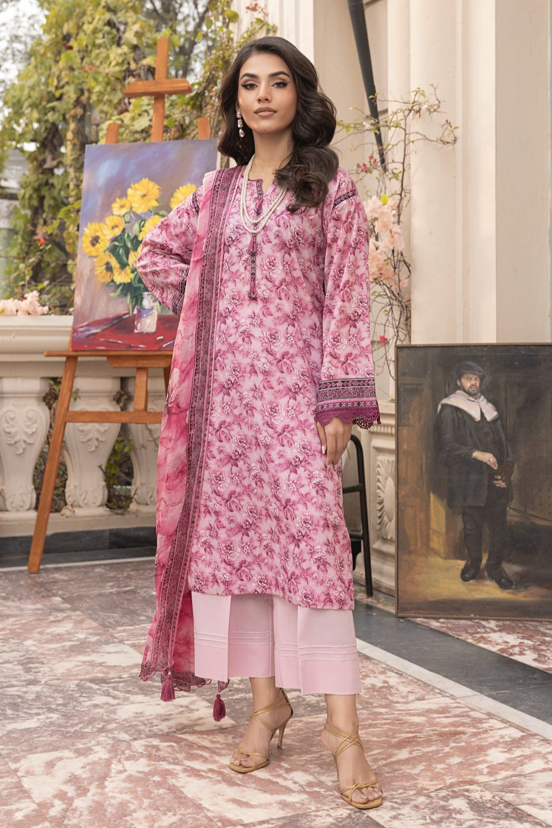 LSM | Embroidered and Printed Lawn | LG-MM-0301 - Official LSM stockist in UK - Sakeena London
