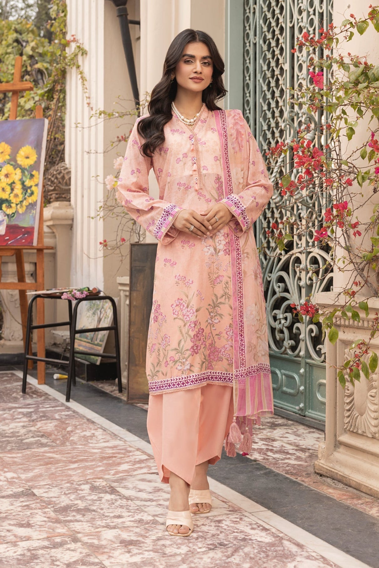 LSM | Embroidered and Printed Lawn | LG-MM-0302 - Official LSM stockist in UK - Sakeena London