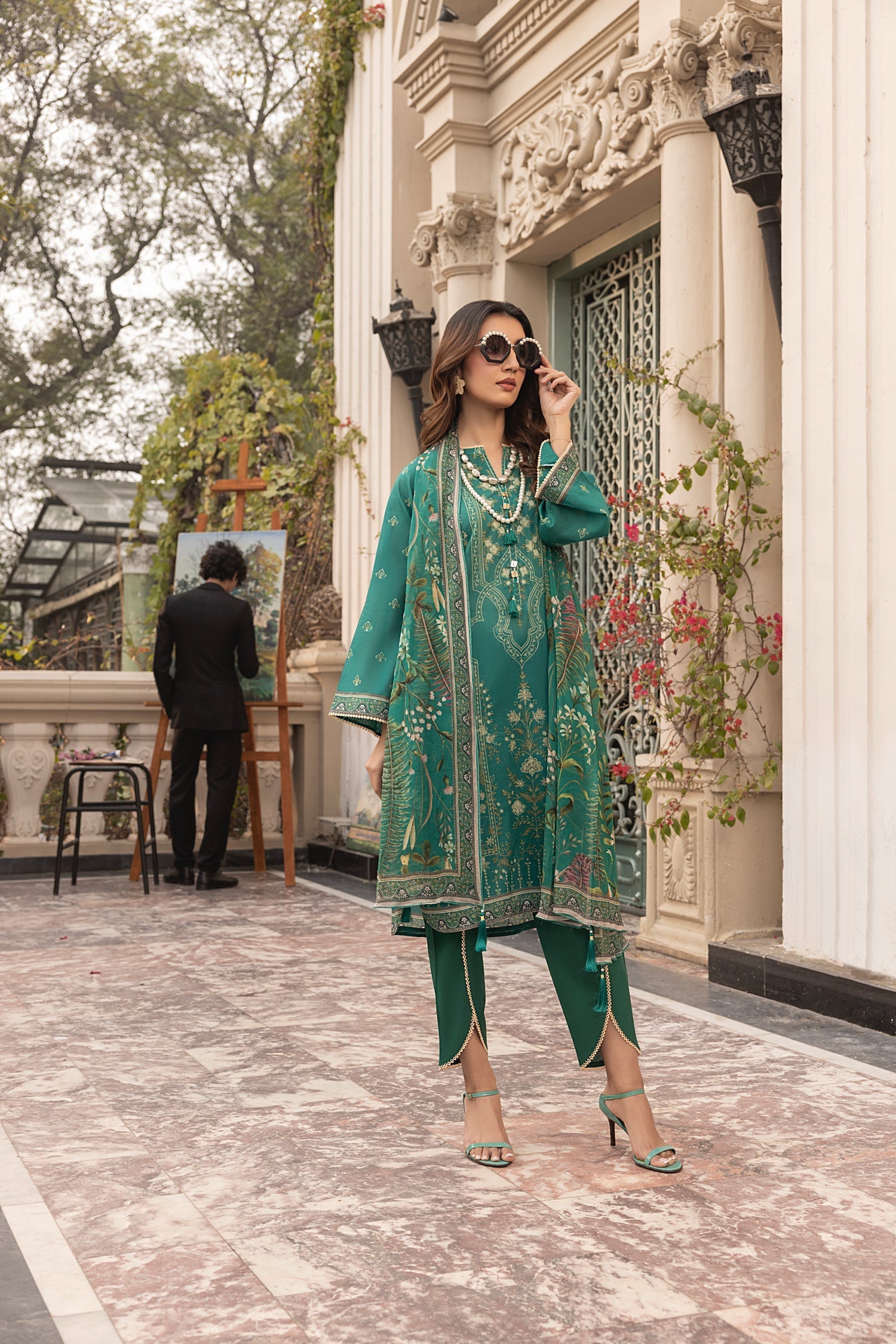 LSM | Embroidered and Printed Lawn | LG-MM-0306 - Official LSM stockist in UK - Sakeena London