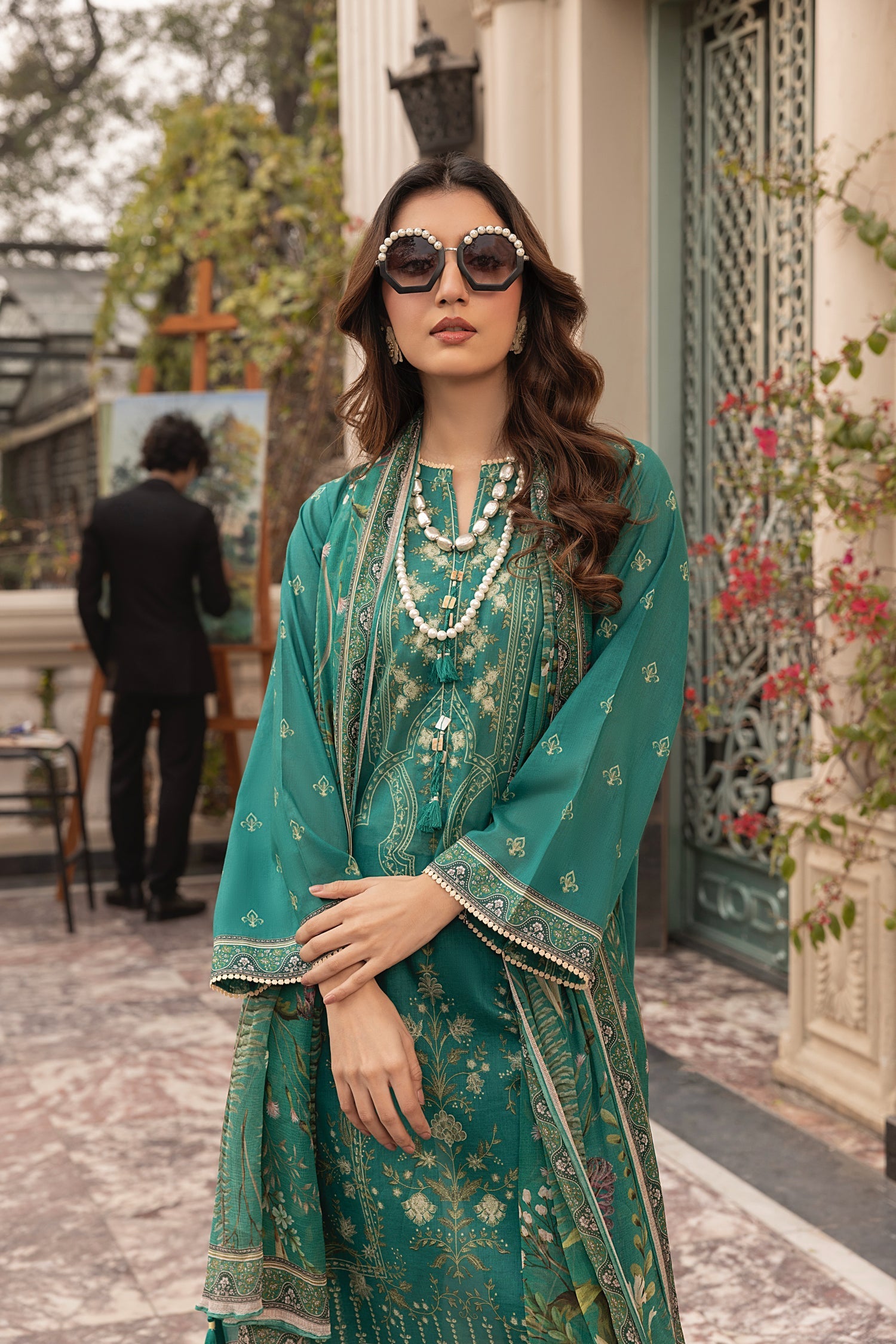 LSM | Embroidered and Printed Lawn | LG-MM-0306 - Official LSM stockist in UK - Sakeena London