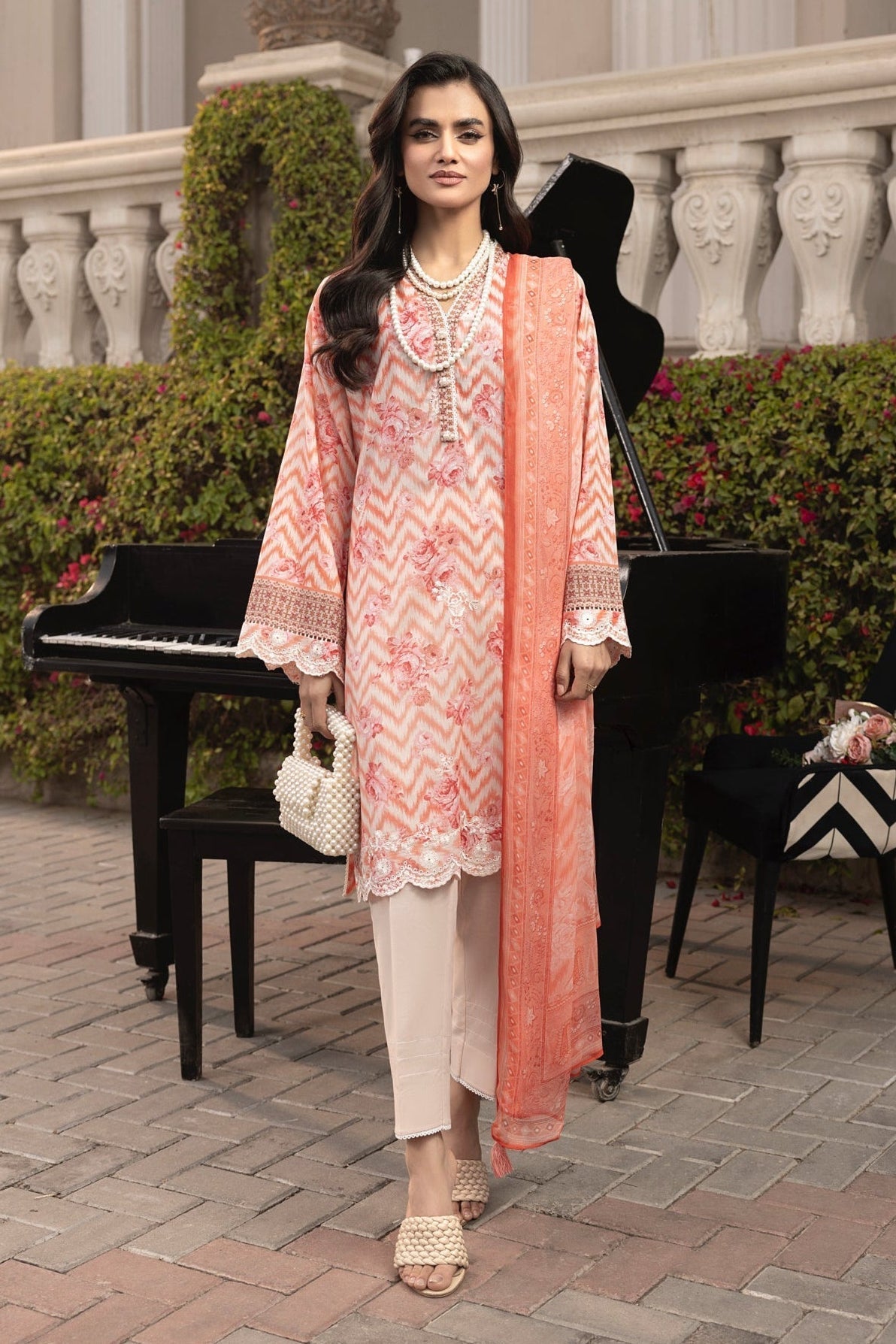 LSM | Embroidered and Printed Lawn | LG-MM-0254 - Official LSM stockist in UK - Sakeena London