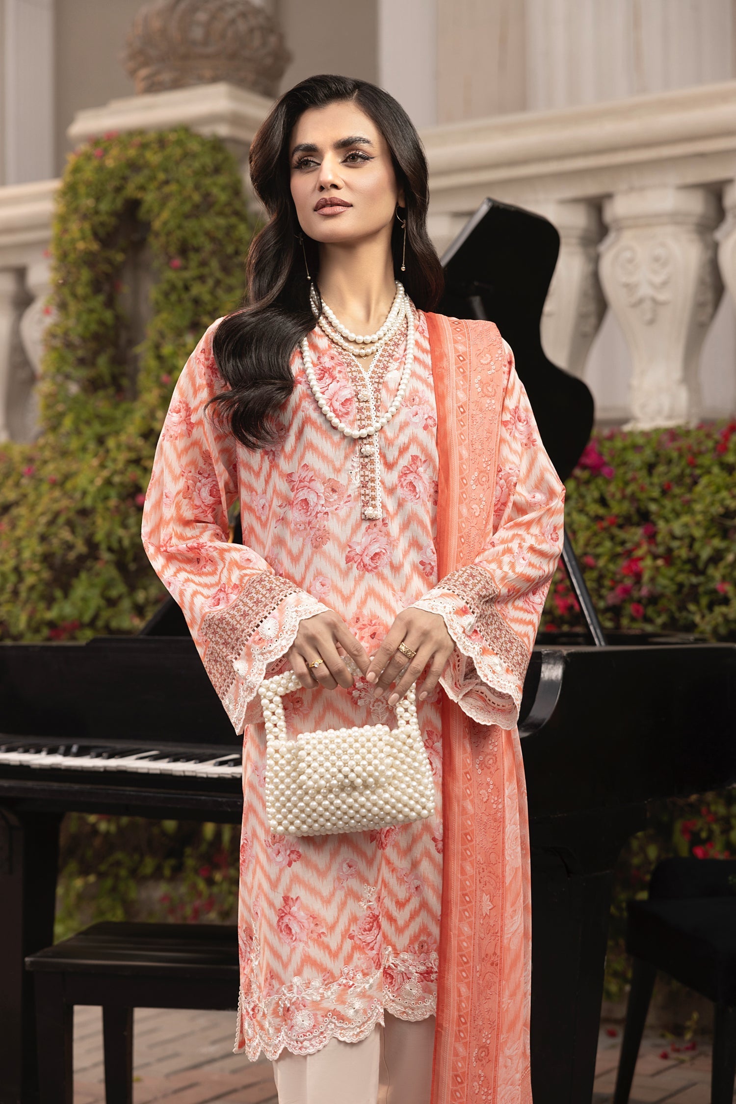LSM | Embroidered and Printed Lawn | LG-MM-0254 - Official LSM stockist in UK - Sakeena London