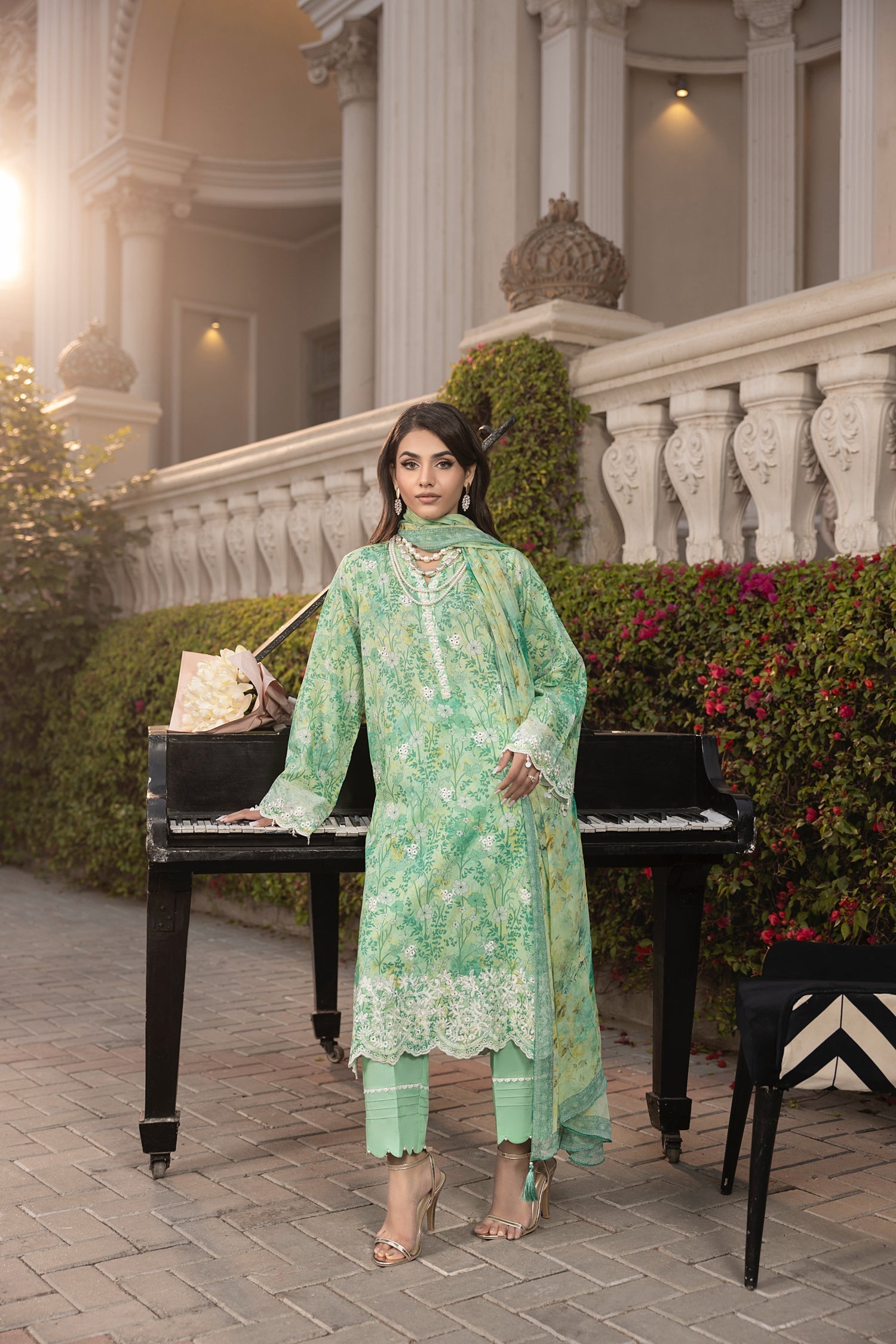 LSM | Embroidered and Printed Lawn | LG-MM-0255 - Official LSM stockist in UK - Sakeena London