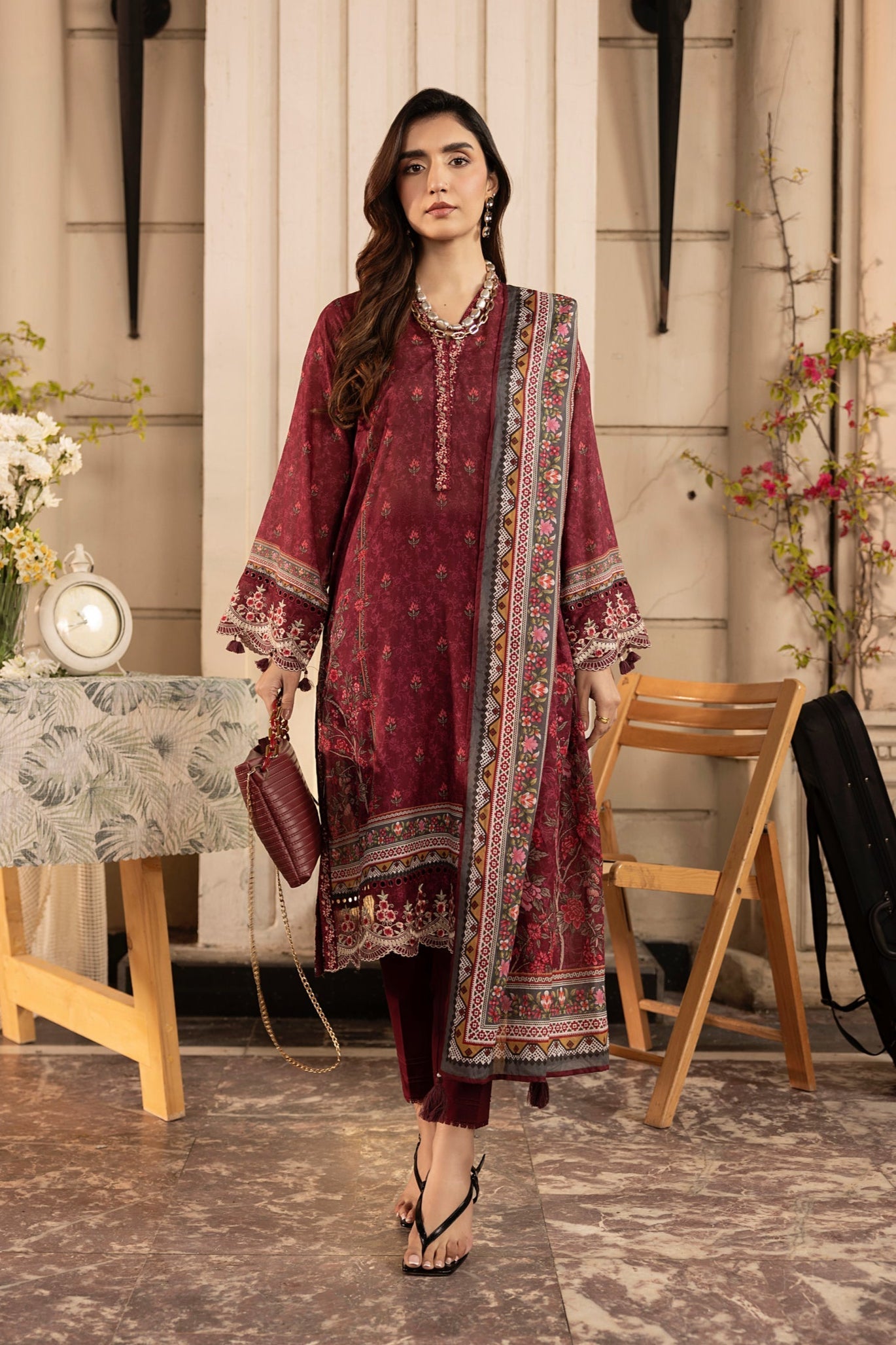 LSM | Embroidered and Printed Lawn | LG-AR-0133 - Official LSM stockist in UK - Sakeena London