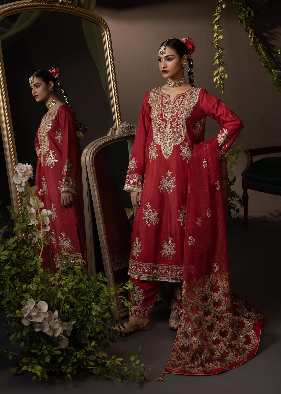 Shurooq | Garden of Dream | Crimson - Official Shurooq stockist in UK - Sakeena London
