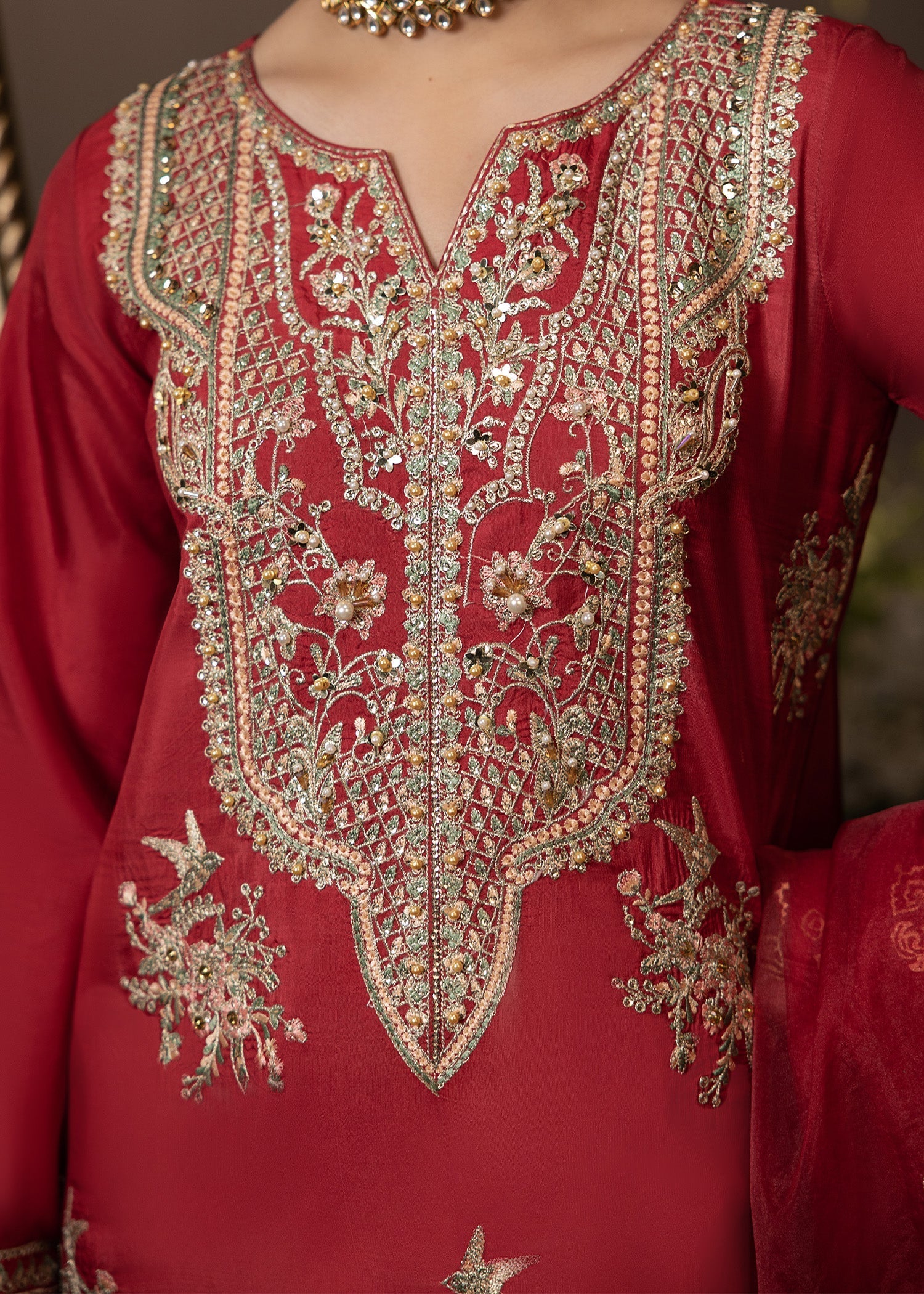 Shurooq | Garden of Dream | Crimson - Official Shurooq stockist in UK - Sakeena London