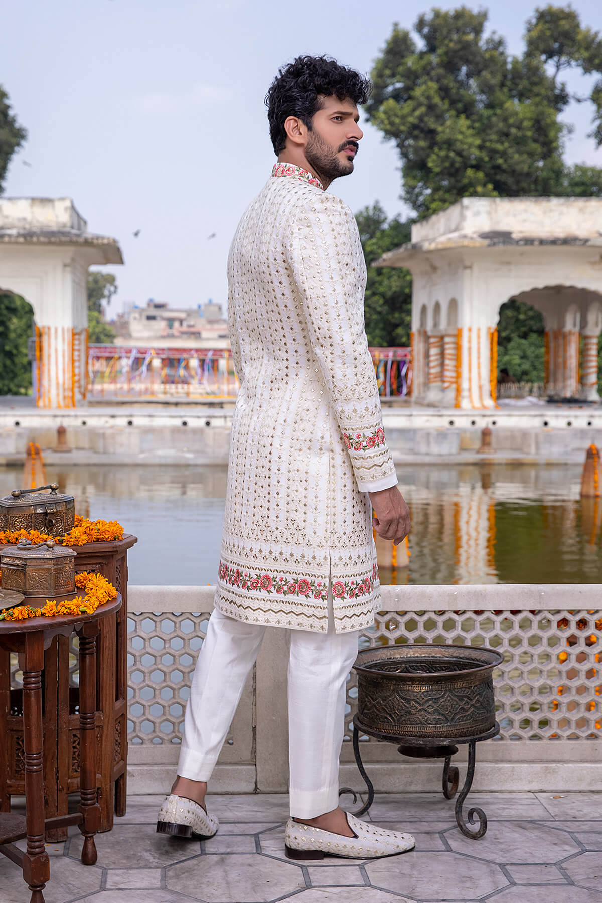 Pakistani Menswear | Mina Kashif | Sherwani D-16-B - Official Sakeena London stockist in UK - Sakeena London