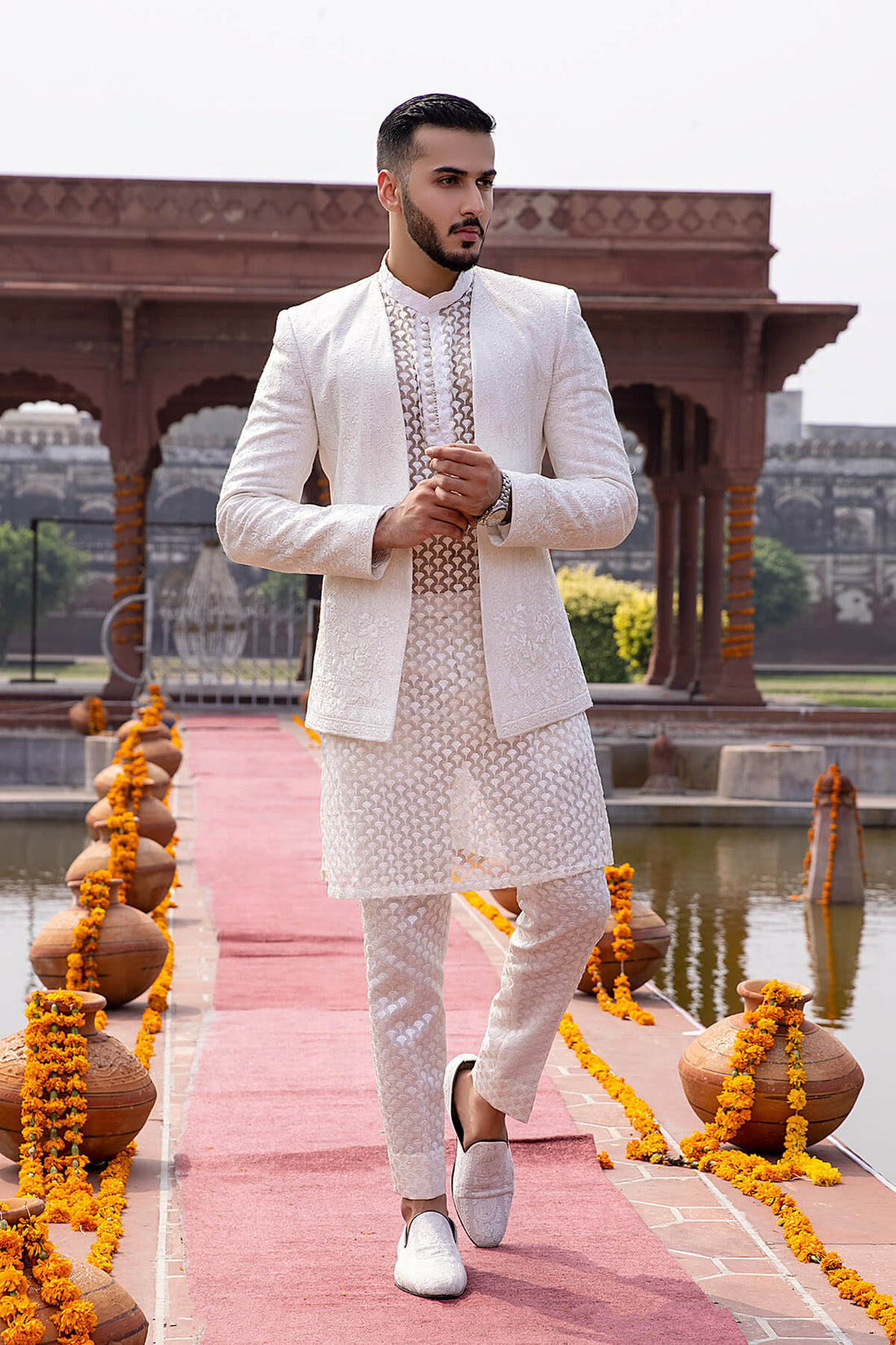 Pakistani Menswear | Mina Kashif | Sherwani D-23 - Official Sakeena London stockist in UK - Sakeena London