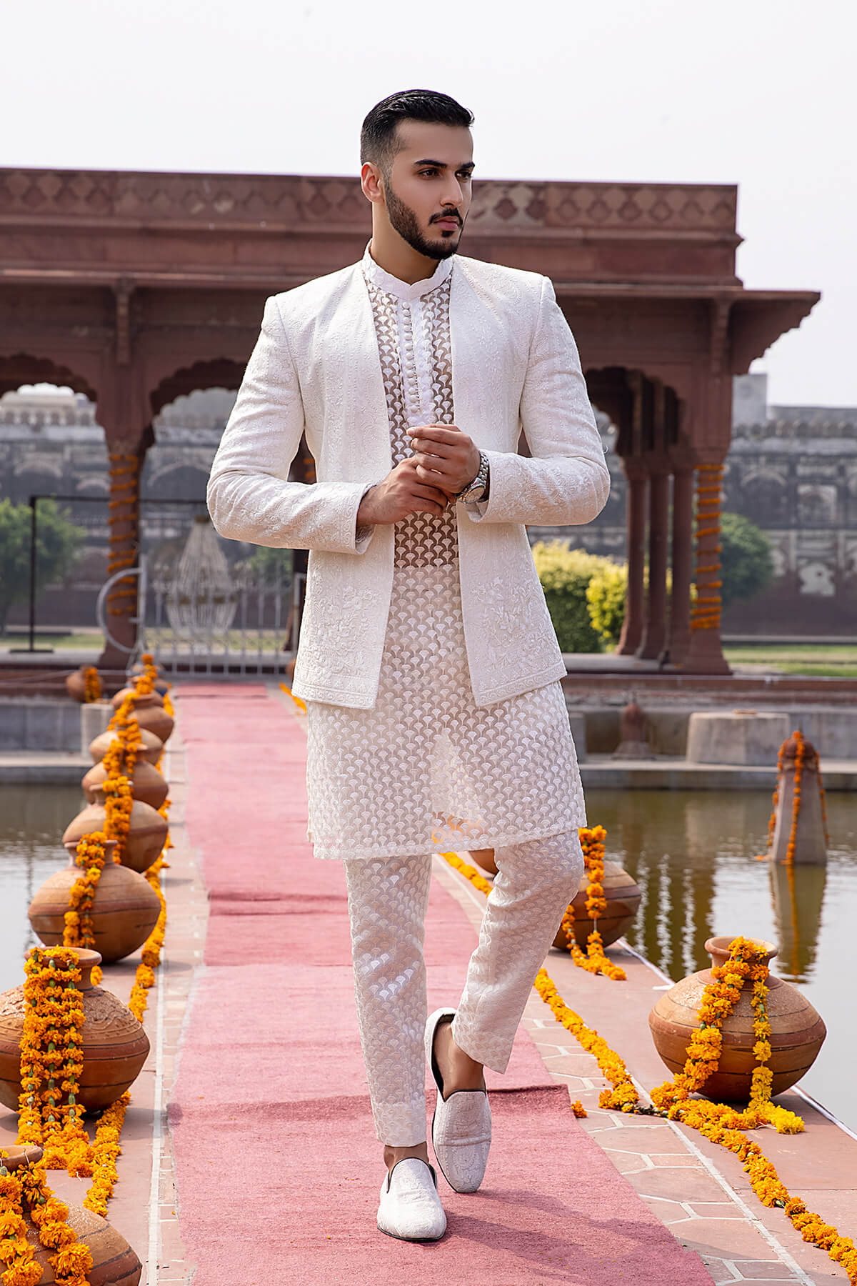 Pakistani Menswear | Mina Kashif | Sherwani D-23 - Official Sakeena London stockist in UK - Sakeena London