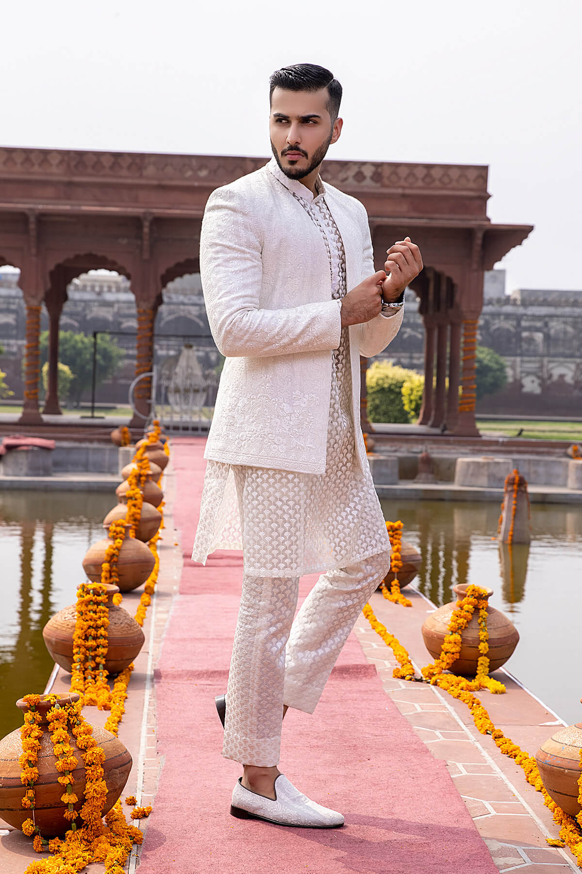 Pakistani Menswear | Mina Kashif | Sherwani D-23 - Official Sakeena London stockist in UK - Sakeena London