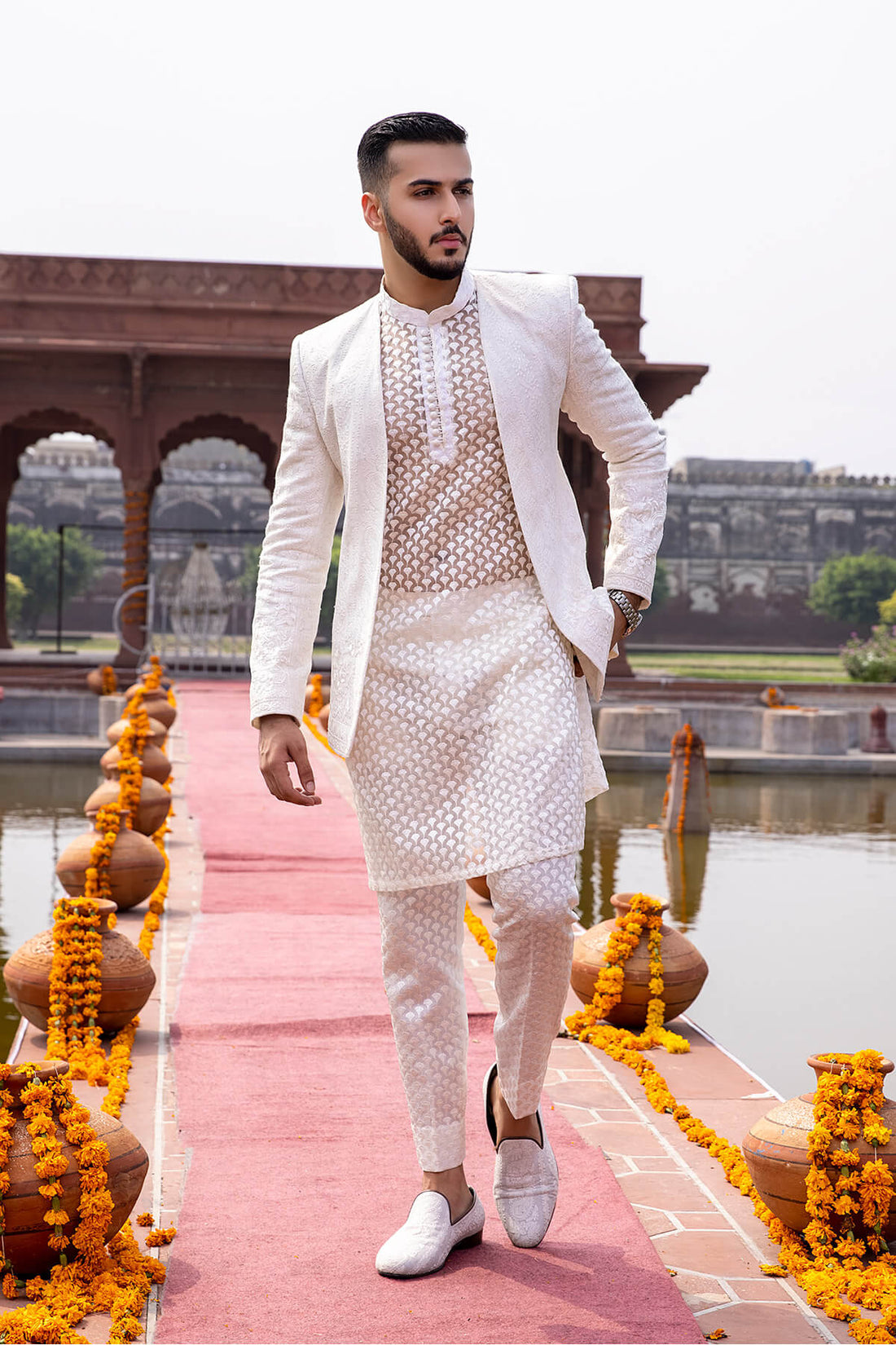 Pakistani Menswear | Mina Kashif | Sherwani D-23 - Official Sakeena London stockist in UK - Sakeena London