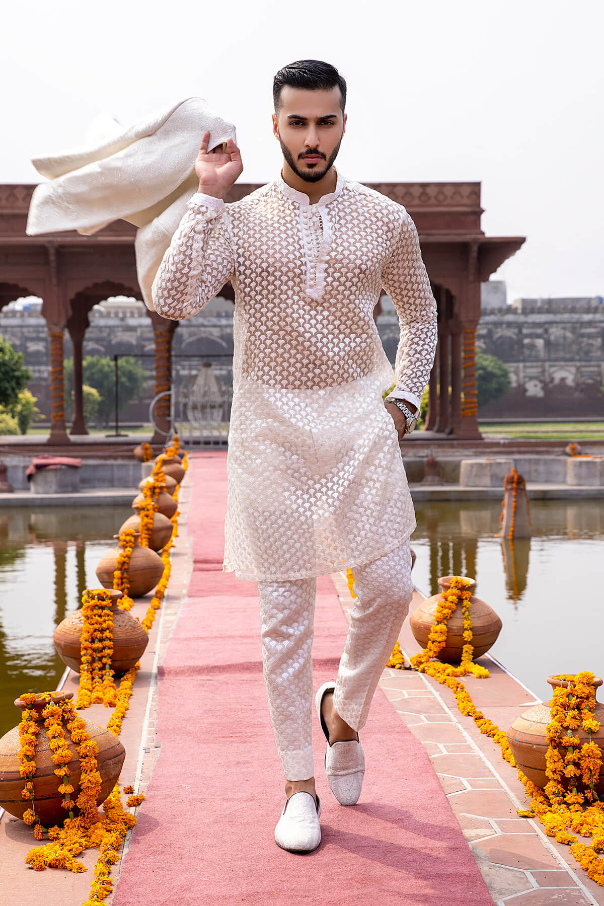 Pakistani Menswear | Mina Kashif | Sherwani D-23 - Official Sakeena London stockist in UK - Sakeena London
