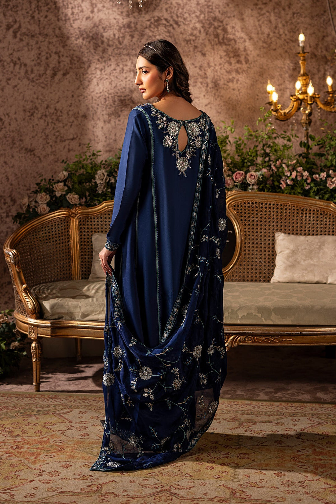 Mina Kashif | Loona Lawn 25 | Midnight - Official Mina Kashif stockist in UK - Sakeena London