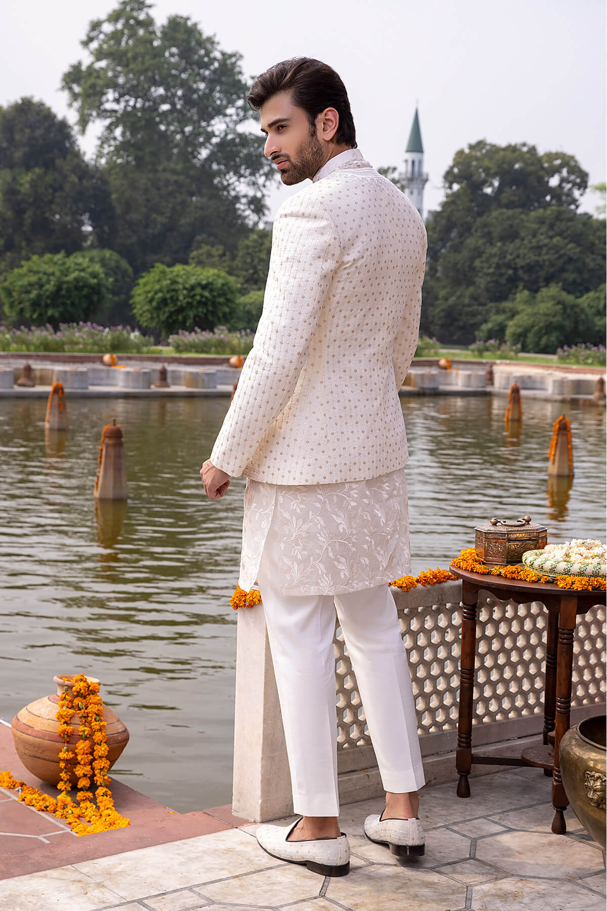 Pakistani Menswear | Mina Kashif | Sherwani D-17 - Official Sakeena London stockist in UK - Sakeena London