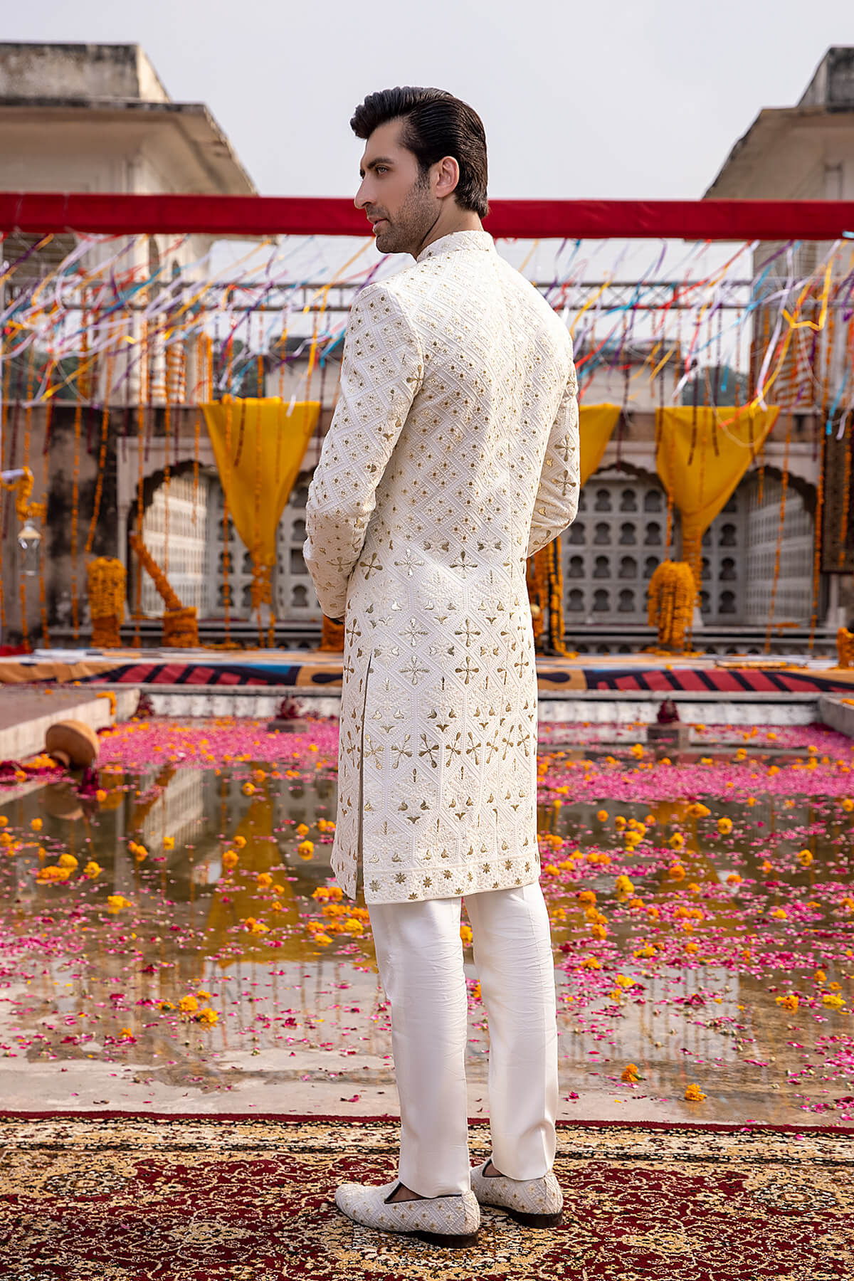 Pakistani Menswear | Mina Kashif | Sherwani D-22 - Official Sakeena London stockist in UK - Sakeena London