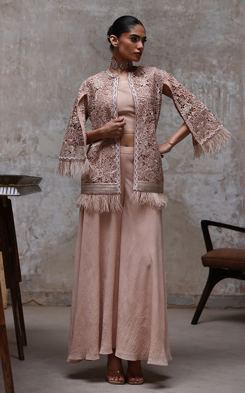 Threads and Motifs | Formal Dresses 25 | Organza Embroidered Jacket With Inner - Official Threads and Motifs stockist in UK - Sakeena London