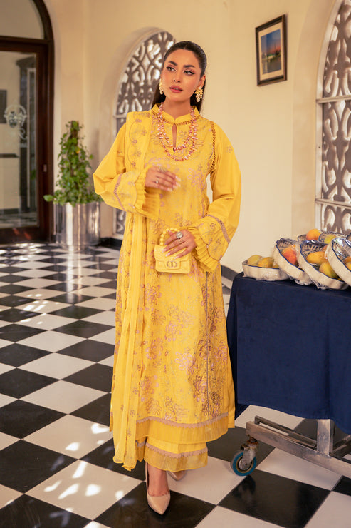 Kross Kulture | Luxury Baharaneh | Buttercup KLX-00729 - Official Kross Kulture stockist in UK - Sakeena London